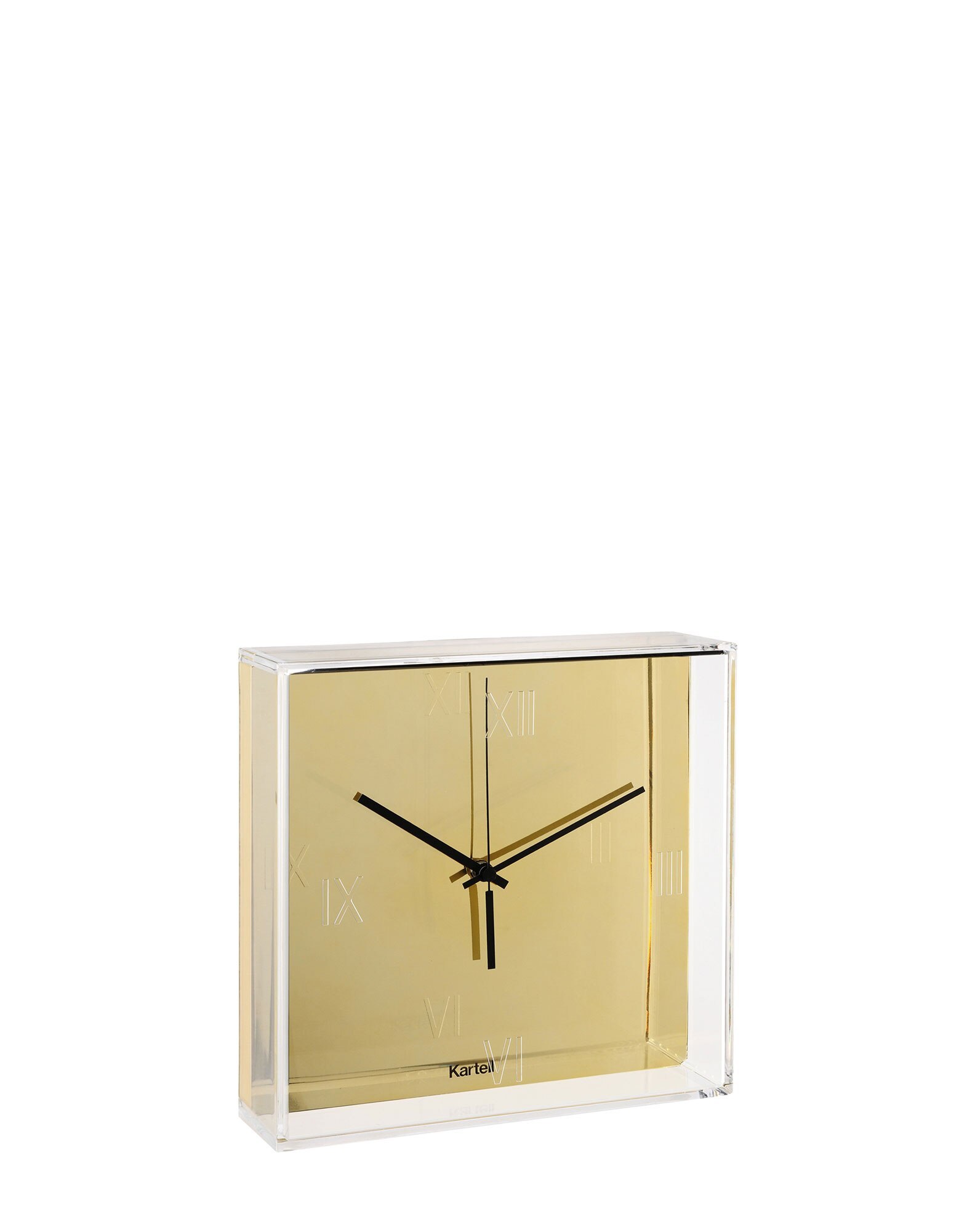 訳あり　kartell 置き時計　ゴールド Amazon.com: Kartell Table Clock, Crystal Clear/Gold, 21.5 x 8 x 30