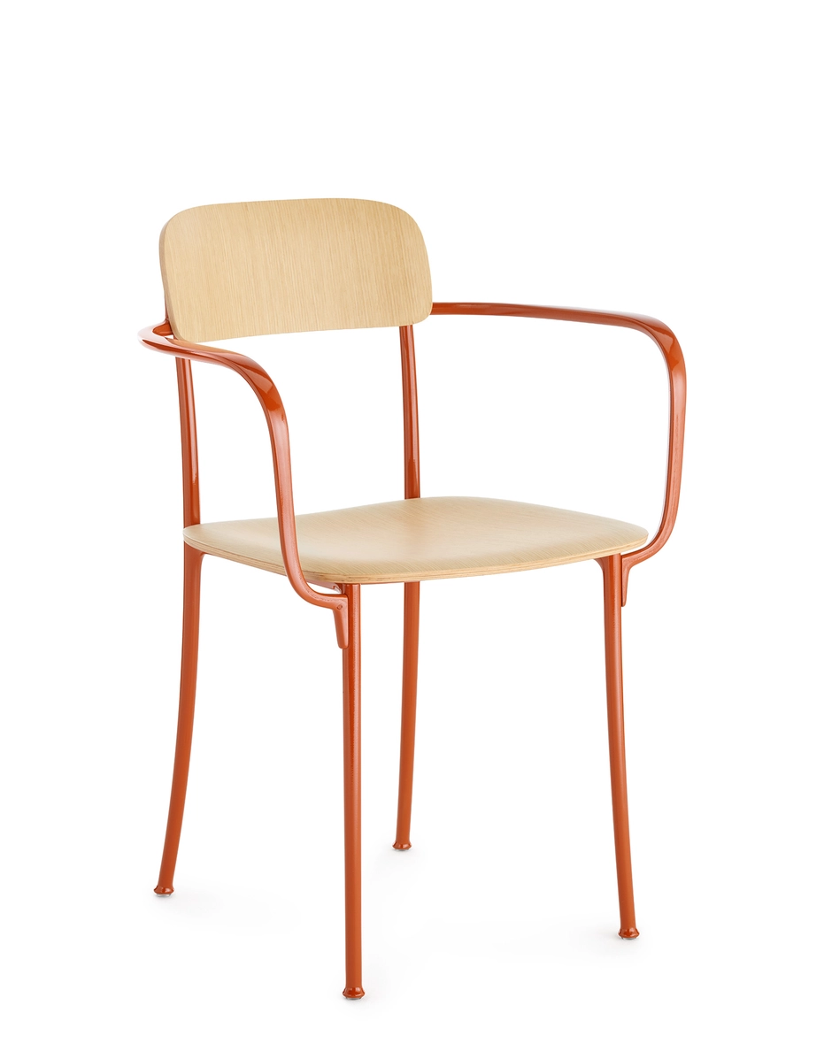 Kartell SAVOIA Small Wooden Armchair LIGHT WOOD/RUST KAR02406CR_1