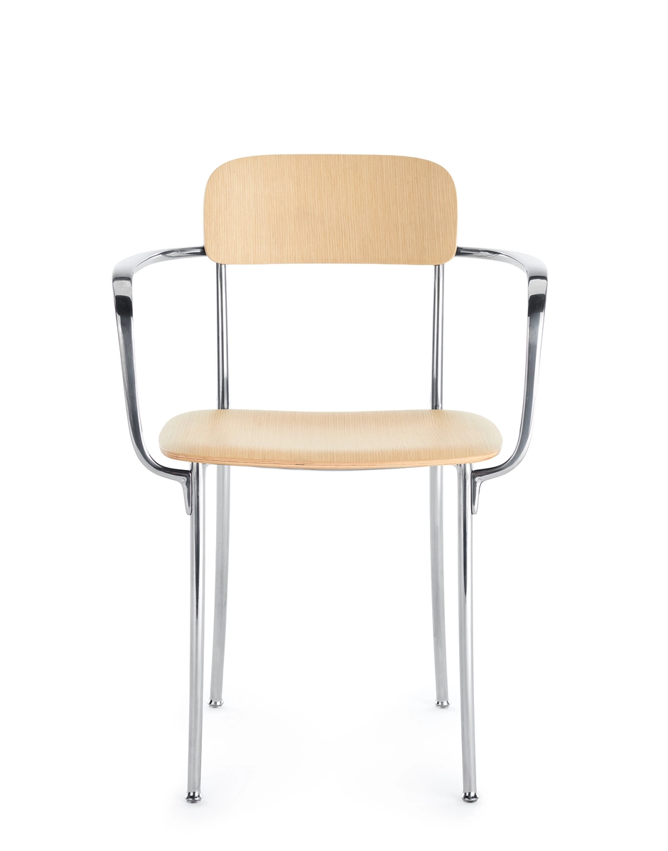 Kartell SAVOIA Small Wooden Armchair - aluminium frame LIGHT WOOD KAR02407CC