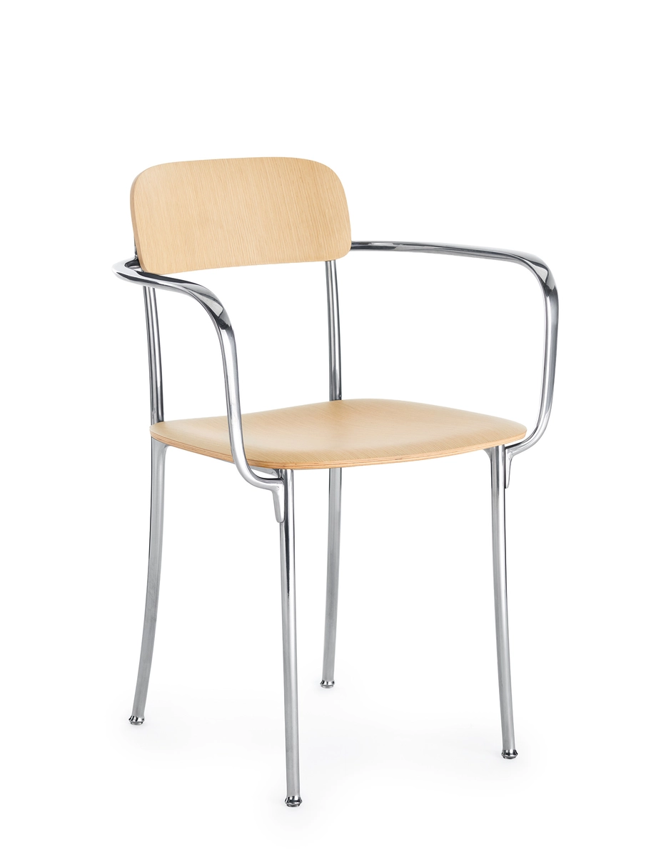 Kartell SAVOIA Small Wooden Armchair - aluminium frame LIGHT WOOD KAR02407CC_1