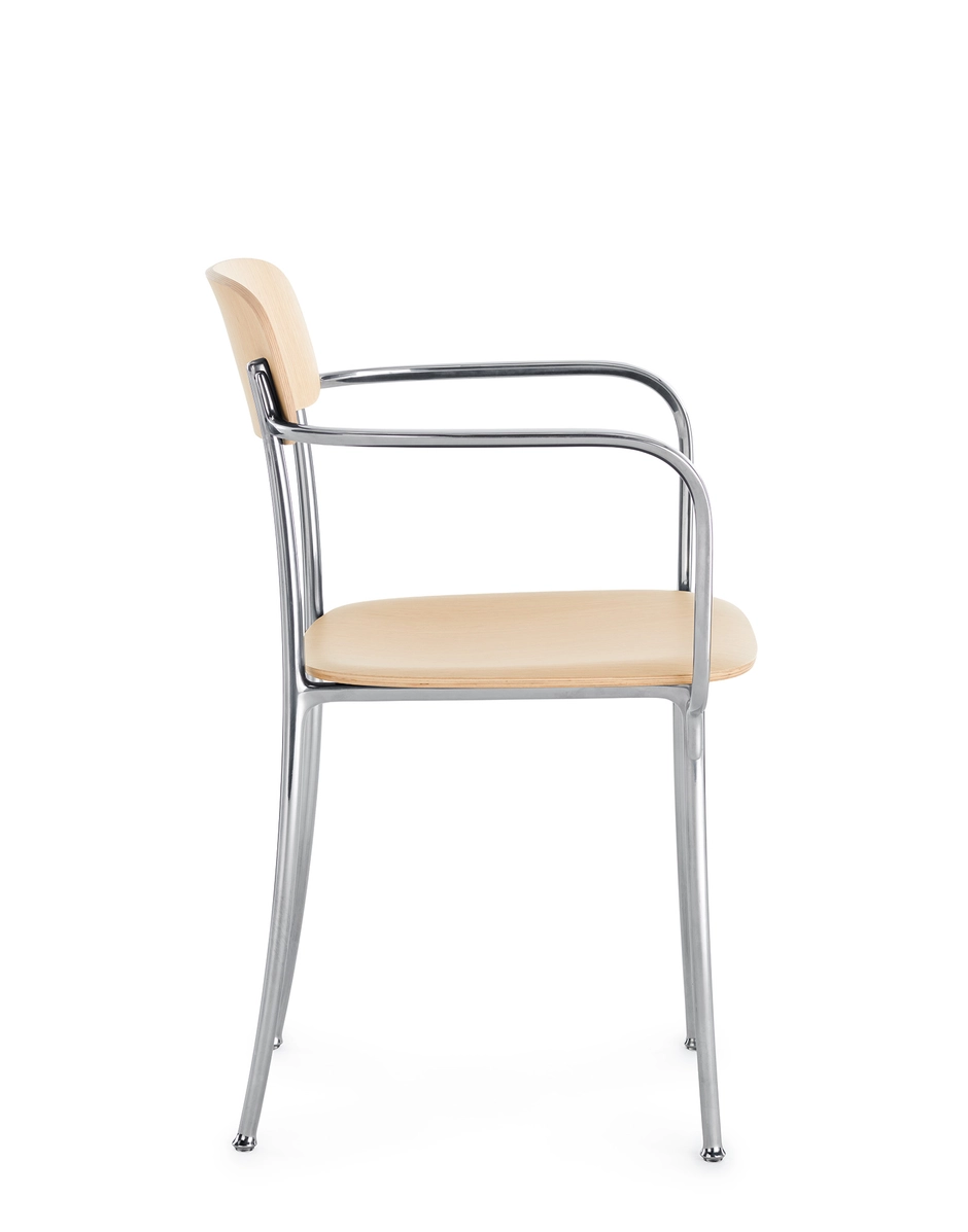 Kartell SAVOIA Small Wooden Armchair - aluminium frame LIGHT WOOD KAR02407CC_2