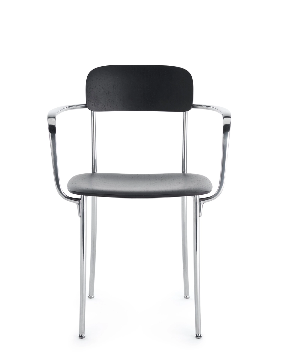 Kartell SAVOIA Small Wooden Armchair - aluminium frame DARK WOOD KAR02407SC
