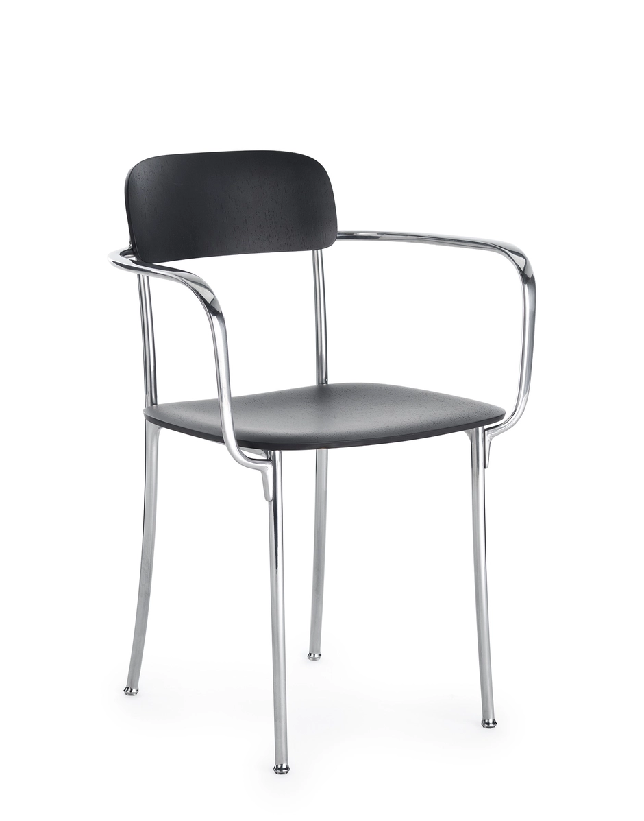 Kartell SAVOIA Small Wooden Armchair - aluminium frame DARK WOOD KAR02407SC_1