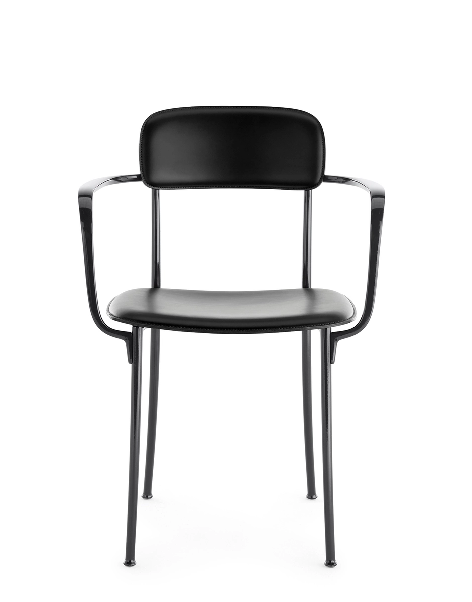 Kartell SAVOIA Leather Small Armchair BLACK/ANTHRACITE KAR02408NA