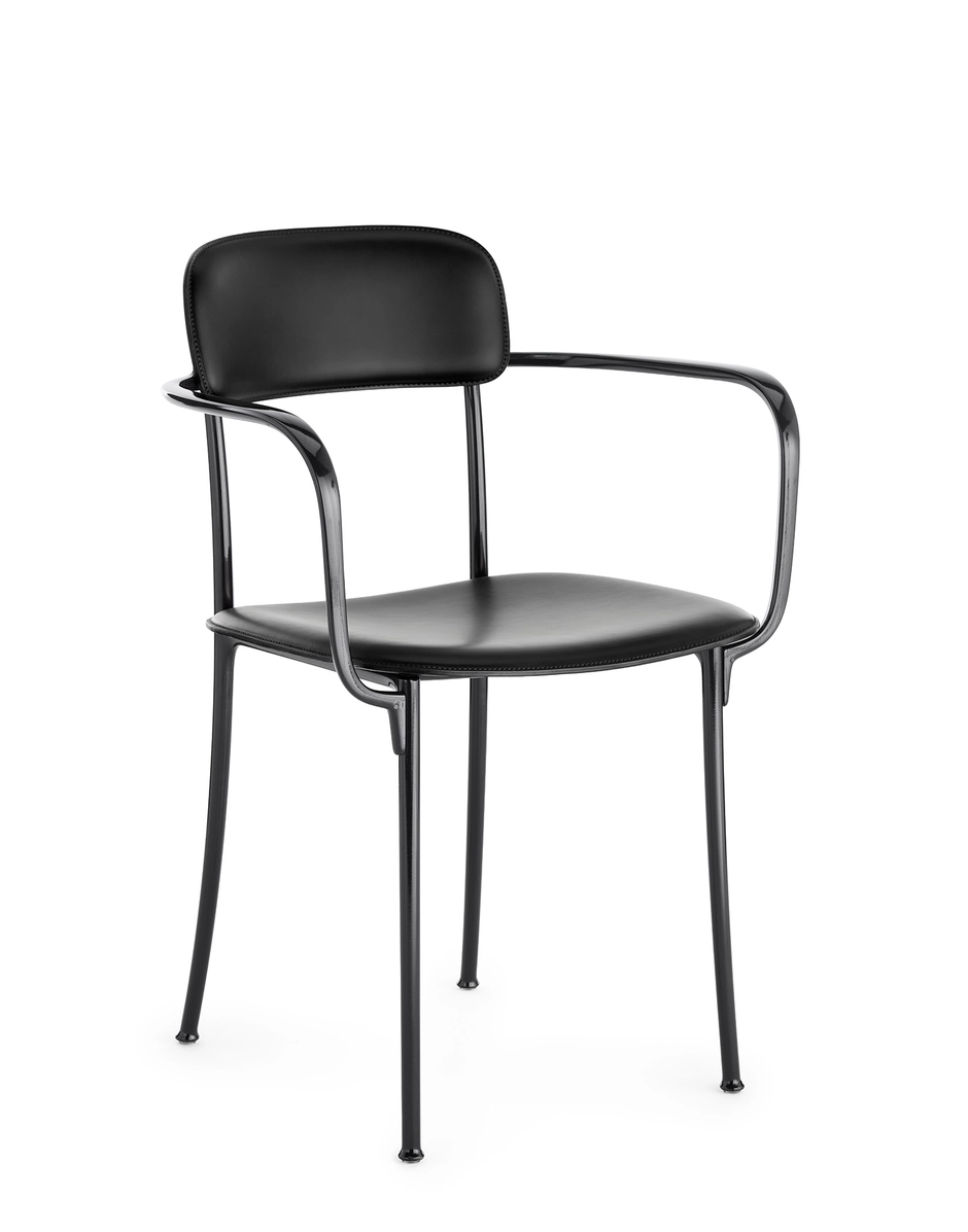 Kartell SAVOIA Leather Small Armchair BLACK/ANTHRACITE KAR02408NA_1