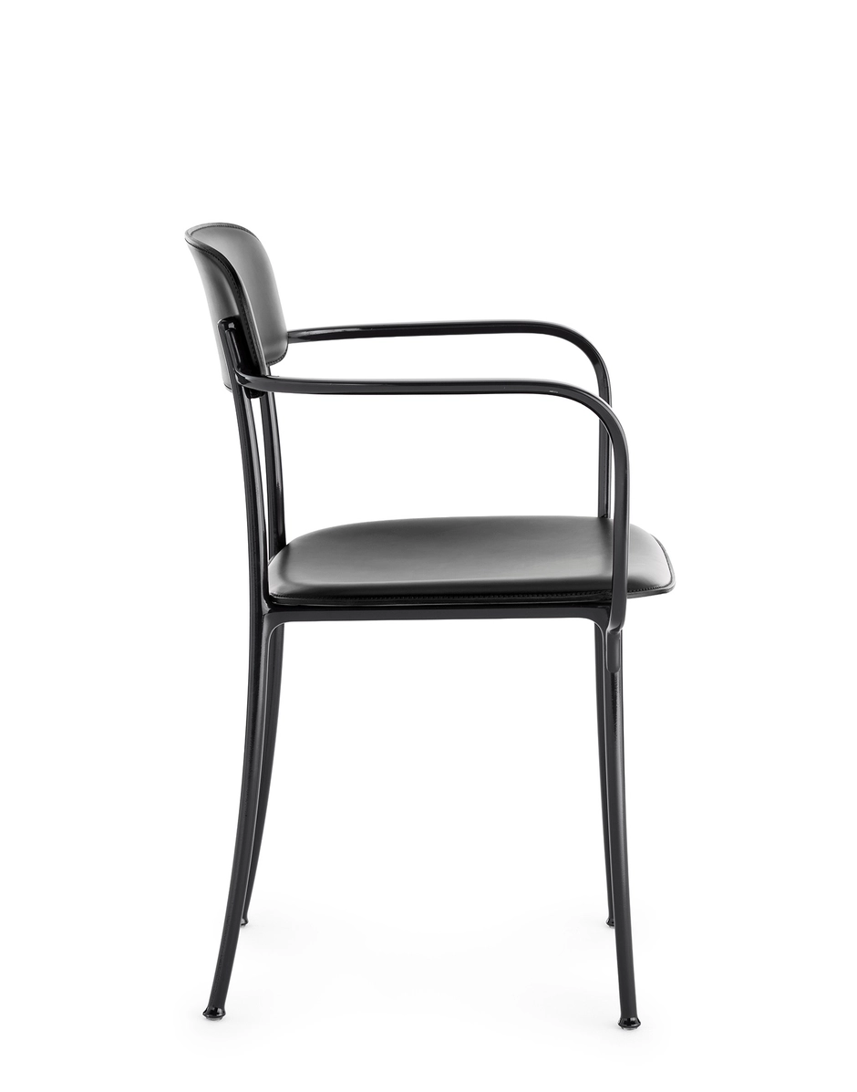 Kartell SAVOIA Leather Small Armchair BLACK/ANTHRACITE KAR02408NA_2