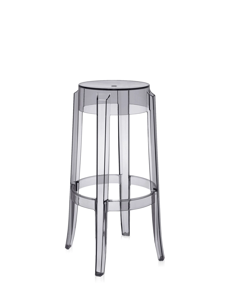 scherp Duizeligheid Sta op Kartell Stools CHARLES GHOST 75 cm (2 stools) SMOKE GREY | Kartell