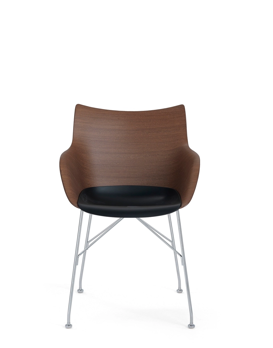 Kartell Poltroncine Q/WOOD LEGNO SCURO/CROMO