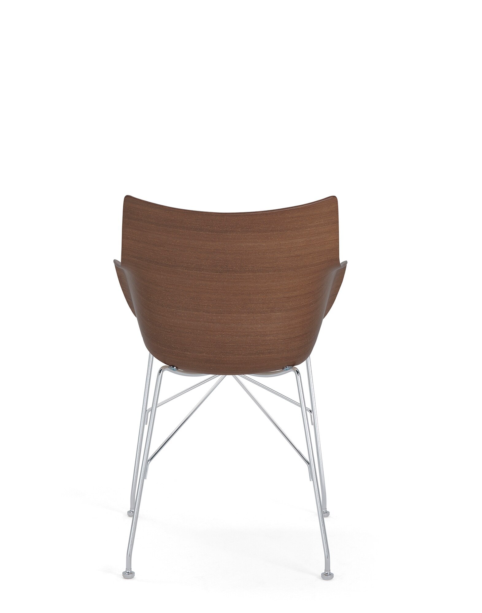 Kartell Small Armchairs Q/WOOD DARK WOOD/CHROME | Kartell