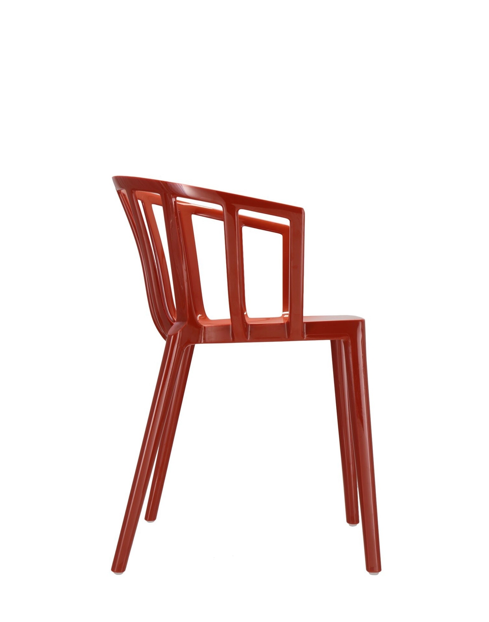 Side/3-quarter view of red Venice chair