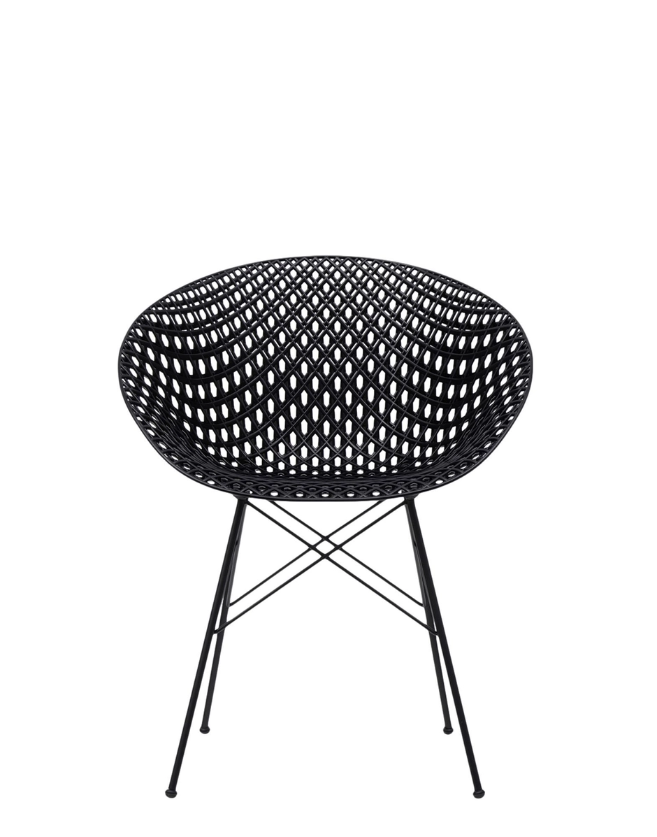 Kartell Smatrik Chair / Chrome - Chairs & Stools Polycarbonate 2.0 Black - 05834B9