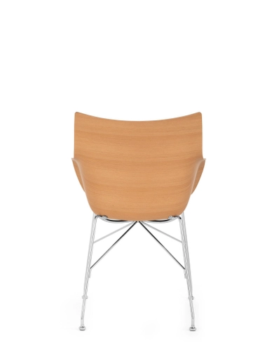 K/Wood - Poltrona Kartell, in metallo e legno curvato, con o senza pouf