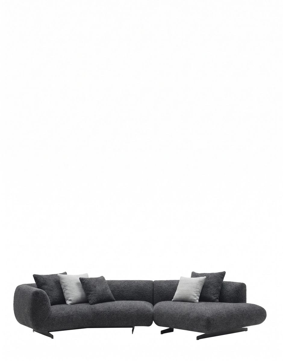 Kartell SUPER TUBBY 4-seater Sofa Bouclè Karibu ANTHRACITE KAR07558A3