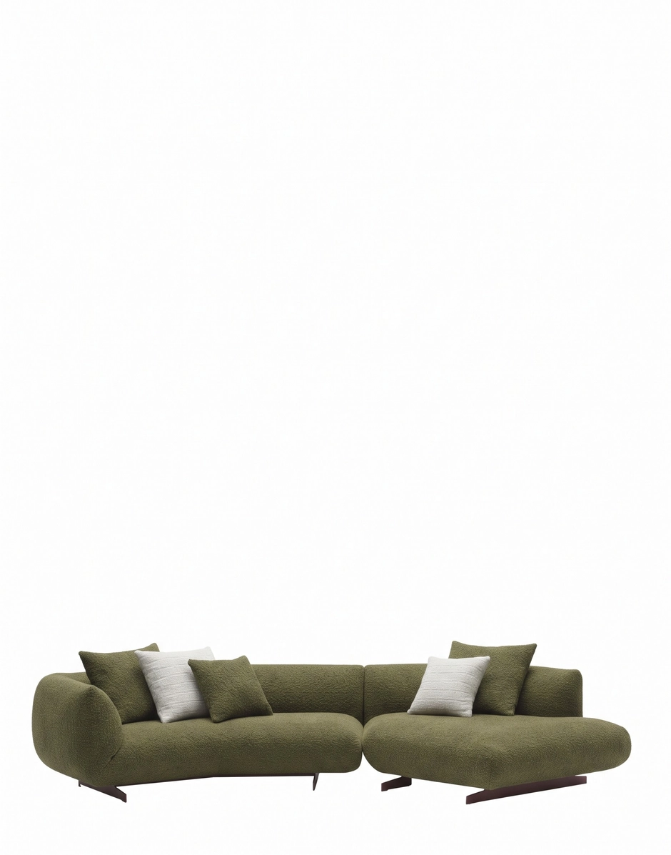 Kartell SUPER TUBBY 4-seater Sofa Bouclè Karibu GREEN KAR07558A5