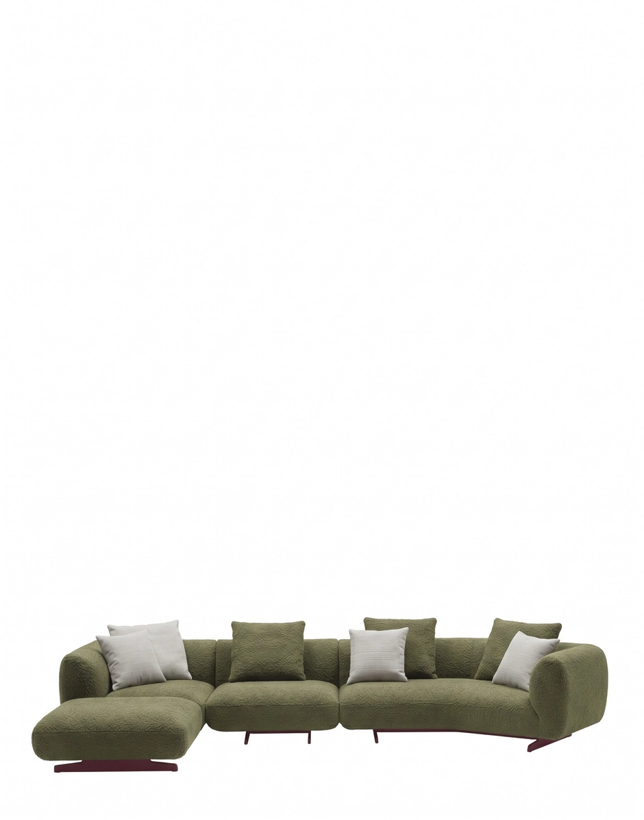 Kartell SUPER TUBBY 6-seater sofa Bouclè Karibu GREEN KAR07567A5