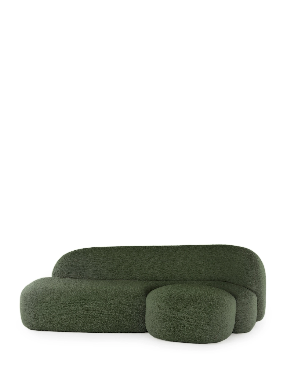 Kartell AALAND Sofa Tissue Bouclé New Stretch GREEN KARA6269K6