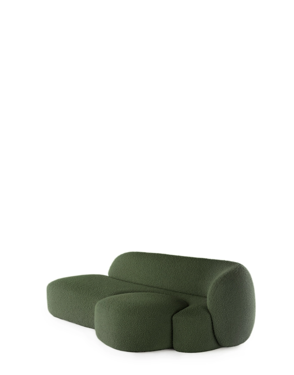 Kartell AALAND Sofa Tissue Bouclé New Stretch GREEN KARA6269K6_1