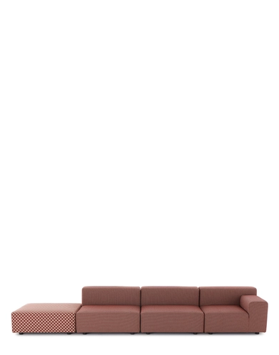 PLASTICS OUTDOOR LIBERTY 3 Posti + 1 Pouf Obi Check KARBA306296OR