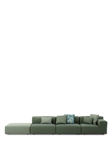 PLASTICS OUTDOOR LIBERTY 3 Posti + 1 Pouf Obi Check KARBA306296OS
