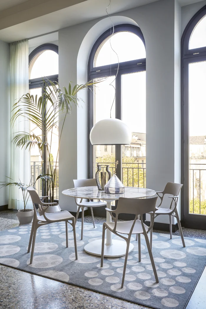 Photo set Kartell MULTIPLO Round WHITE MARBLE KAR04081MB 1