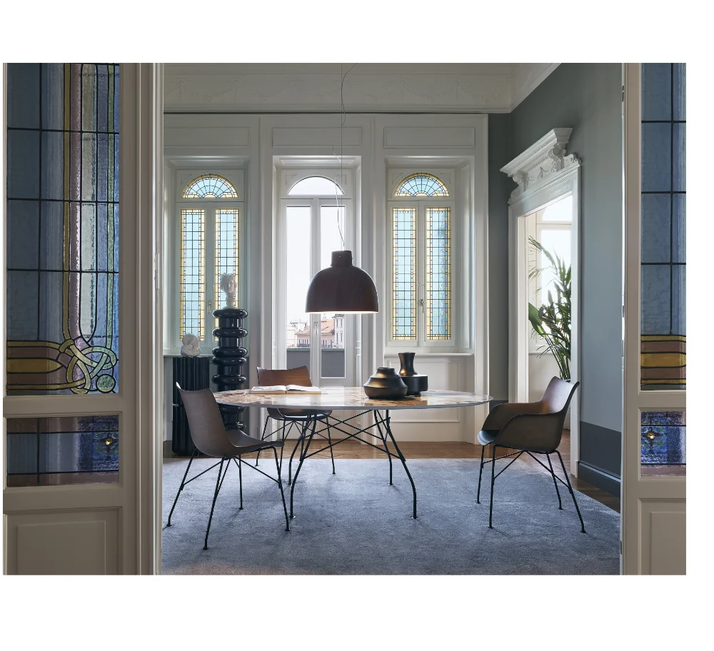 Photo set Kartell P/WOOD LEGNO BASIC VENEER LIGHT WOOD STRUCTURE: CHROMIUM PLATED STEEL KAR04911CC 4