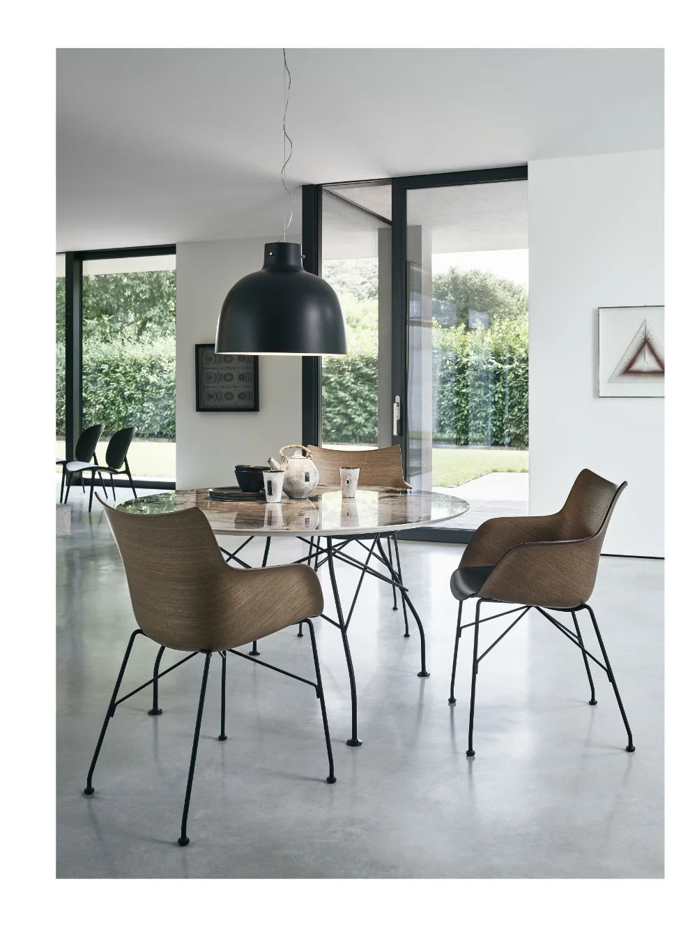 Photo set Kartell Q/WOOD Soft LIGHT WOOD/CHROME/LIGHT BLUE KAR05928C2 4