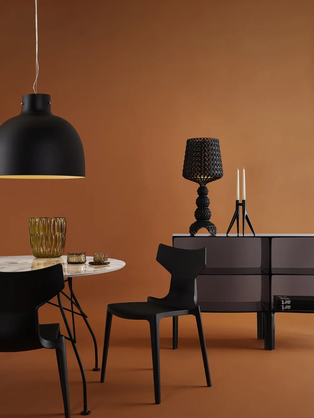 Photo set Kartell RE-CHAIR powered by Illy (2 chairs) BLACK KAR05803IL 4